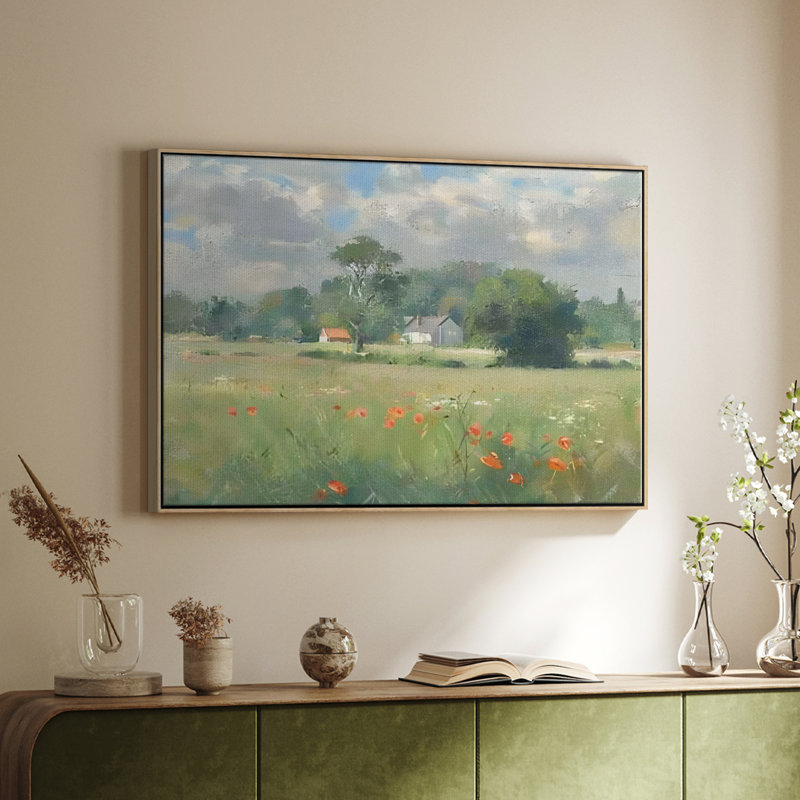 «Vintage Landscape - CCLXI» sur toile, Bois naturel, H 25 po x l 17 po