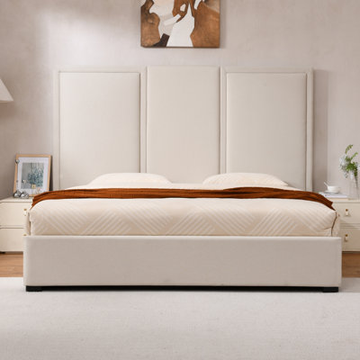 Upholstered Storage Bed With Oversized Headboard