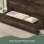 Grand lit escamotable style ferme avec station de charge, lit plateforme pliable avec grand tiroir de rangement pour chambre d'amis, petite chambre-119001978