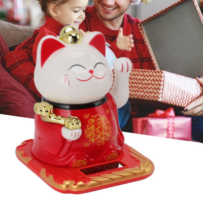 Ornement de bienvenue en plastique pour chat Lucky Waving