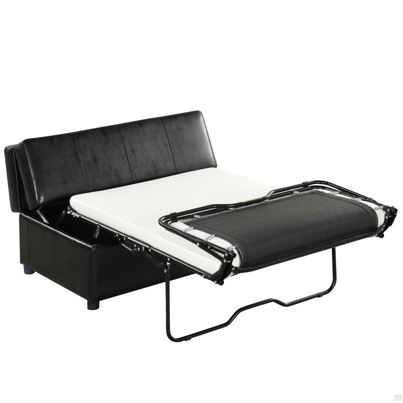 Lit simple avec repose-pieds pliant