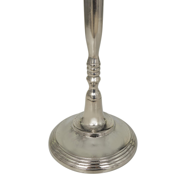 Aluminum Metal Tall Floor 5 Candle Silver Decorative Candelabra