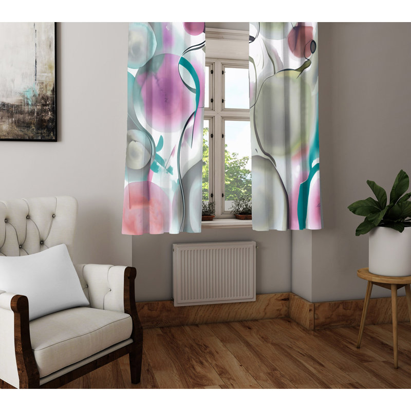 Paire de rideaux semi-transparents en polyester Deivydas, L 20 po x L 52 po