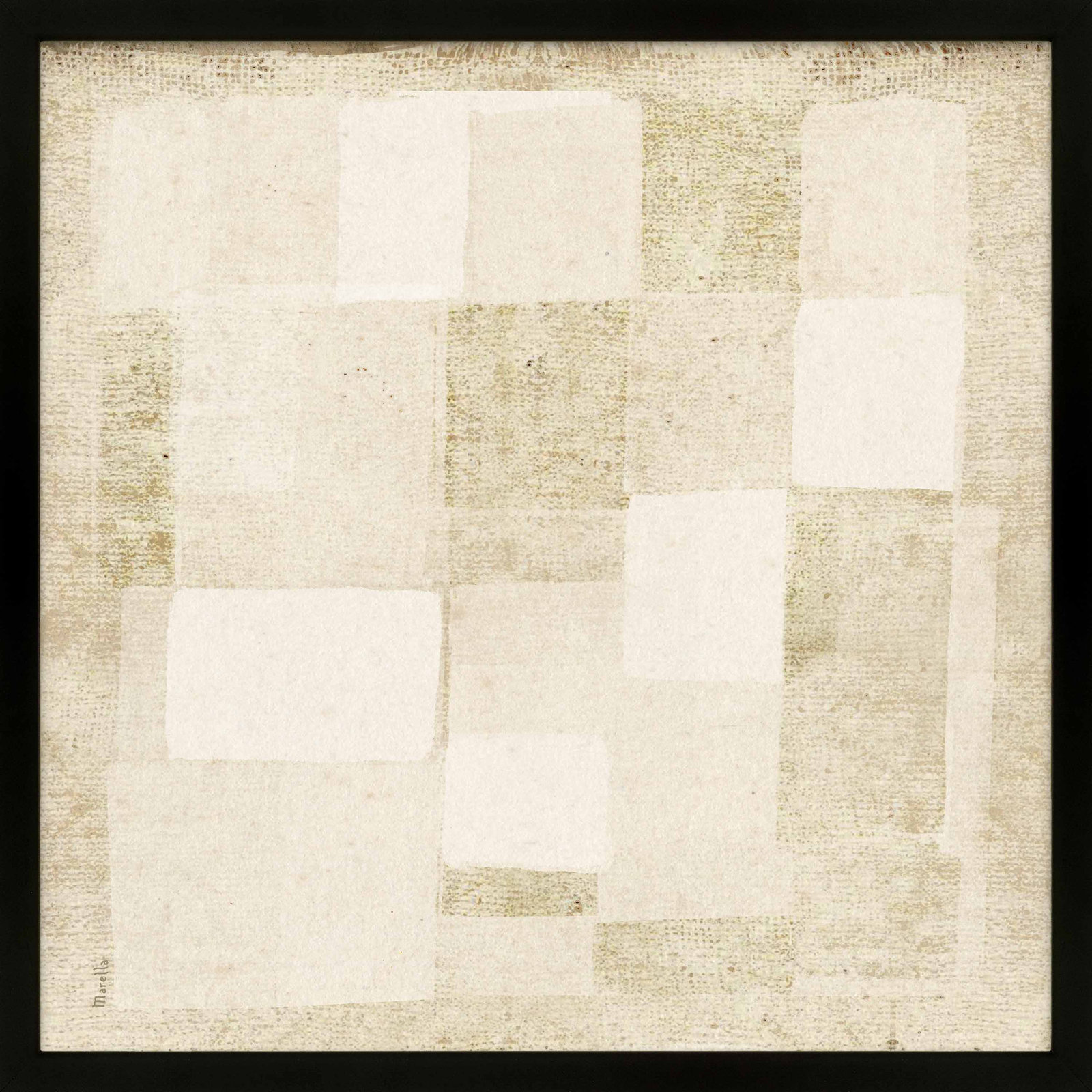 Subtle Patchwork 1 by Marco Marella for Studio M - Framed Wall Art, 24" H x 24" W, Paper, Black