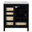 Ensemble de meuble-lavabo 30 po avec lavabo en céramique, armoire de rangement en bois massif, ensemble de meuble-lavabo autoportant avec portes à 4 tiroirs et fermeture en douceur