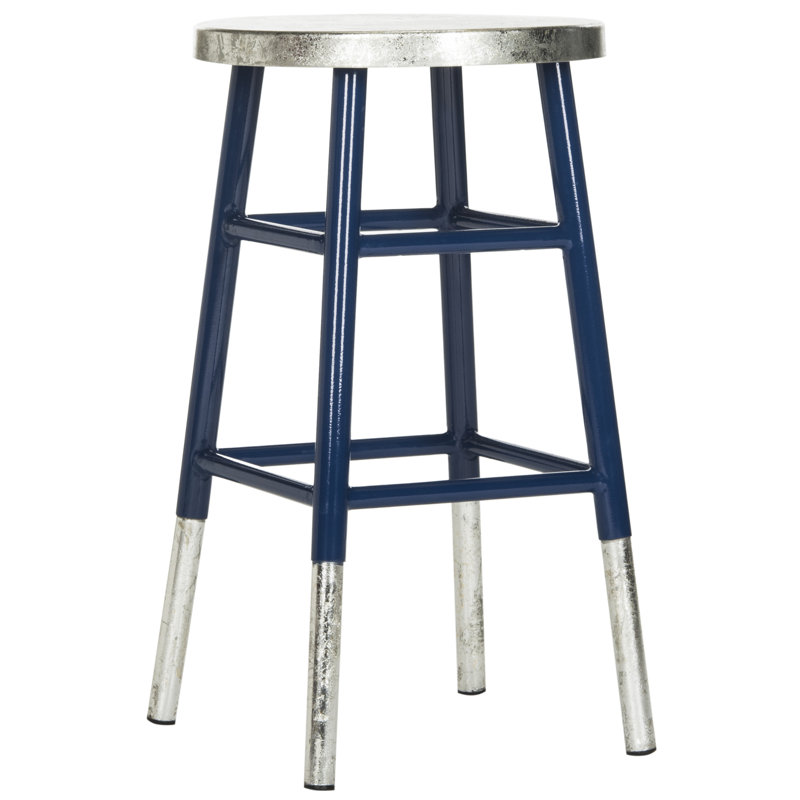 Tabouret de bar et de comptoir Amiaha, Marine, Tabouret de comptoir (assise de 24 po de hauteur), Argent