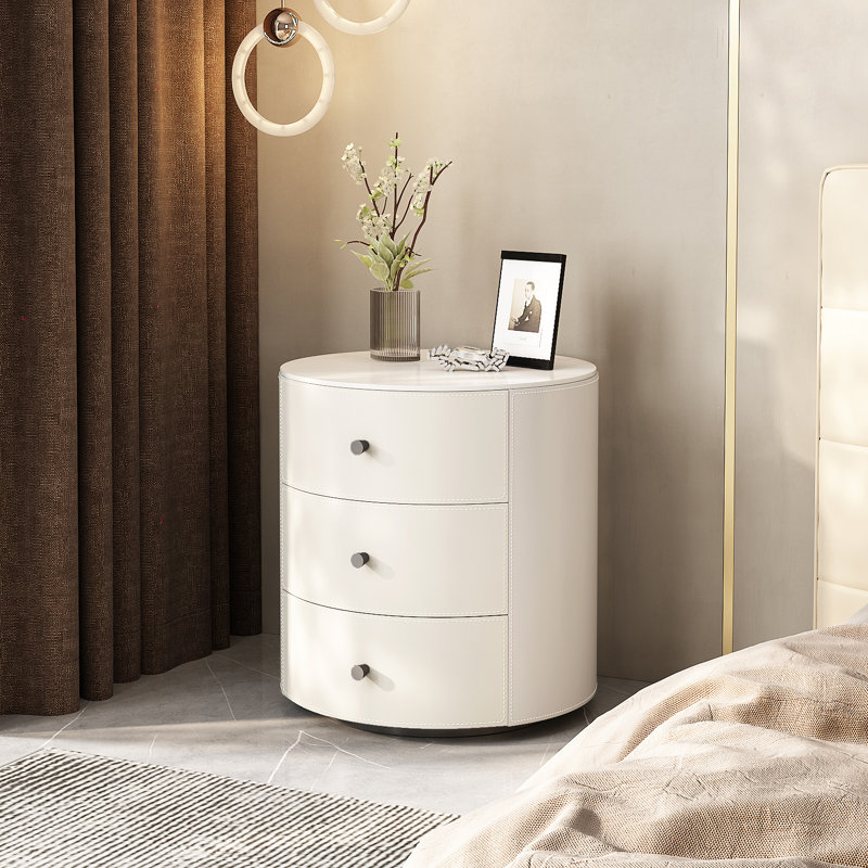 Tables de chevet, Blanc / Gris