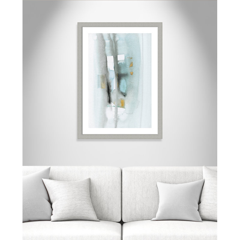 Amalfi - peinture encadrée, Encadrement argent brossé, H 37 po x l 27 po x P 1,25 po