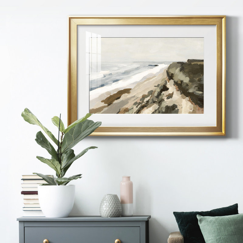 «Bluff Bay I», reproduction encadrée de qualité supérieure - prête à être accrochée, Or, H 22,5 po x l 30,5 po x P 1 po