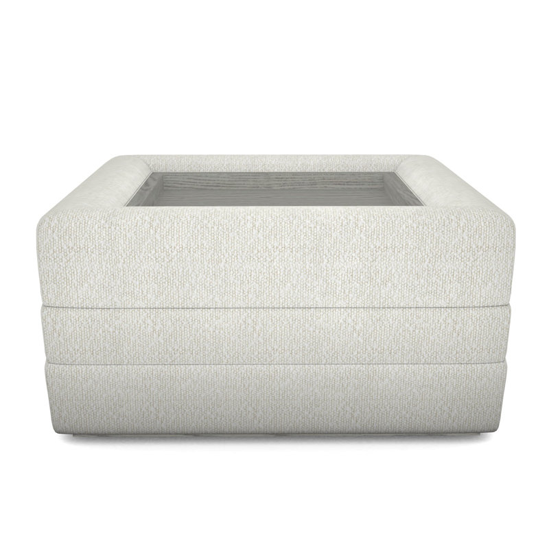 Boyden Ottoman with Wood Tray, Kenworth Pearl, Dove Gray