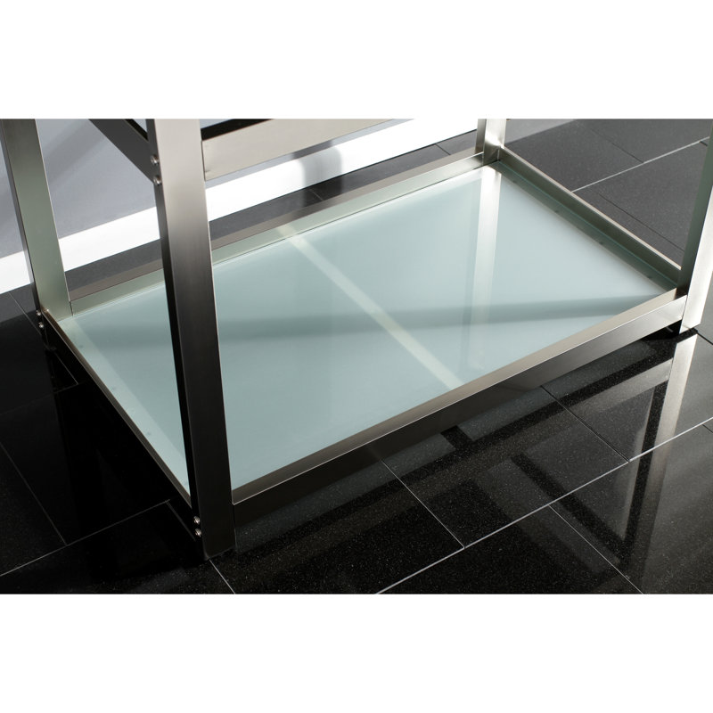 Fauceture Metal Rectangular Console Bathroom Sink, Brushed/Satin Nickel