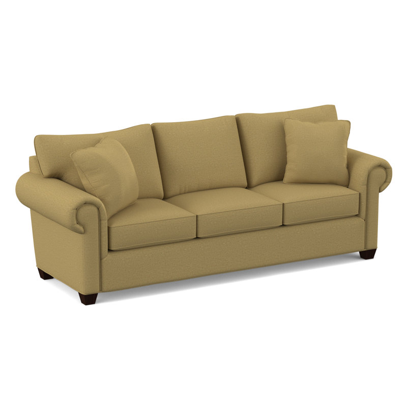 Grace 86" Round Arm Sofa with Reversible Cushions, Antic Fawn