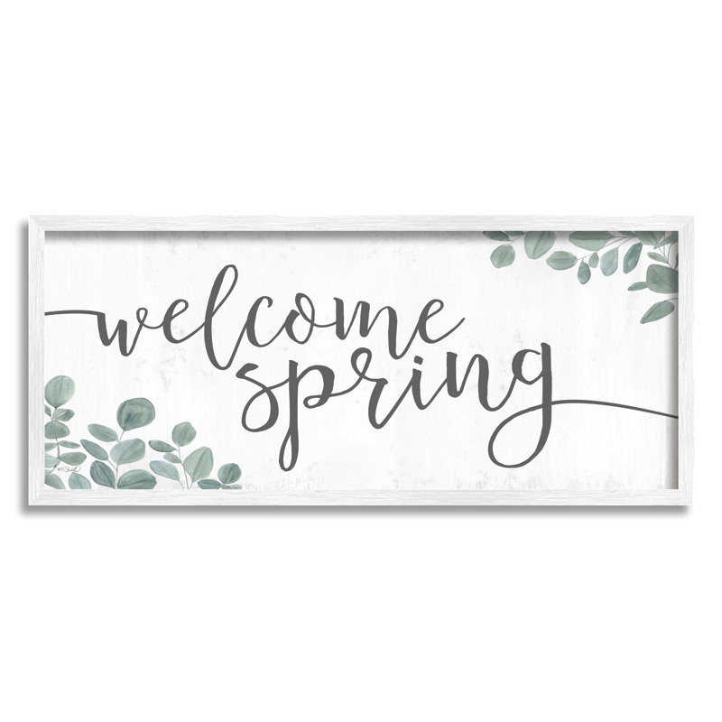 Welcome Welcome, H 13 po x l 30 po x P 1,5 po, Giclée encadrée blanc bord de mer