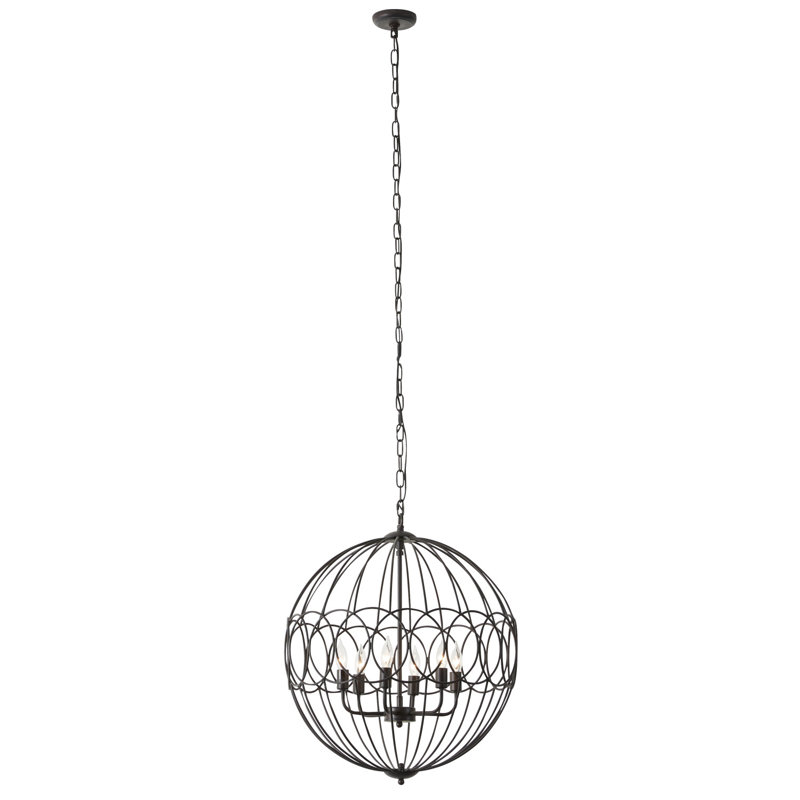Lustre de globe 6 lumières de style bougie Altha