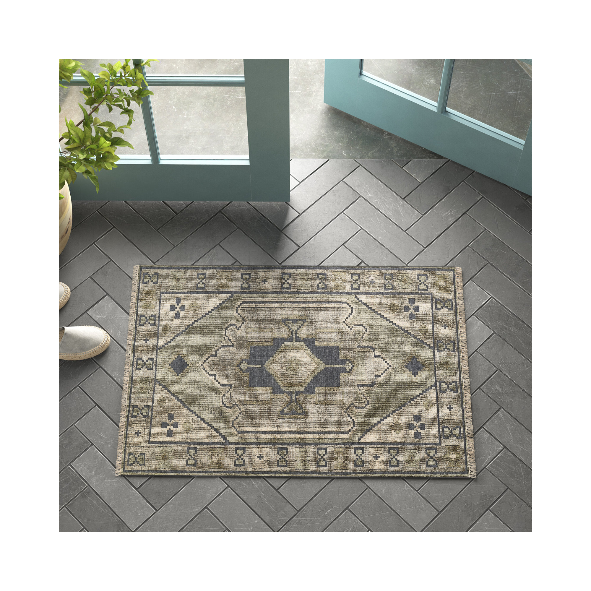 Aris Handmade Rug, Rectangle 2' x 3'