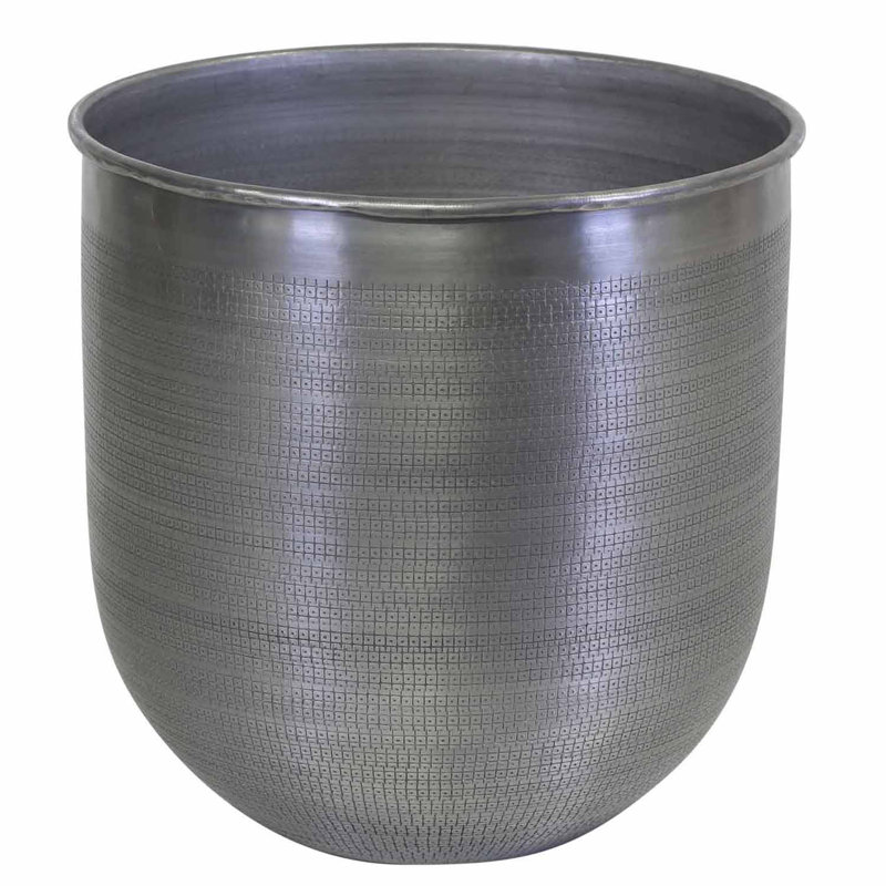 Freda Handmade Metal Pot Planter, 1, 34cm H x 33cm W x 34cm D