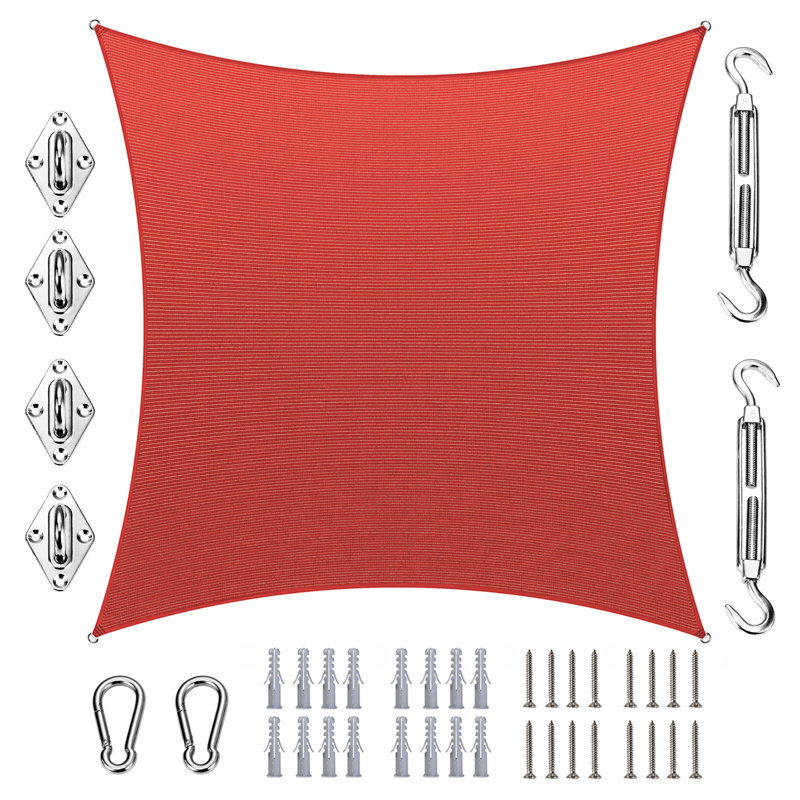 Voile d'ombrage carré Amgo, Red, 12 pi x 12 pi