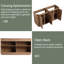 Meuble-lavabo autoportant de 152 cm (60 po) avec portes à fermeture amortie et tablette réglable, imitation chêne-133995521