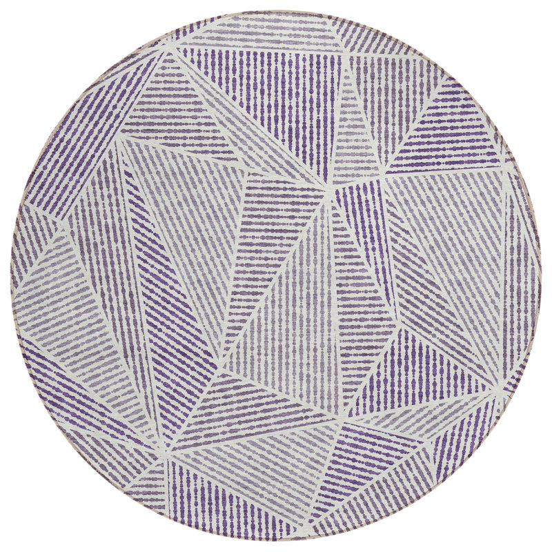 Itzayana Geometric Indoor / Outdoor Rug, Round 8'