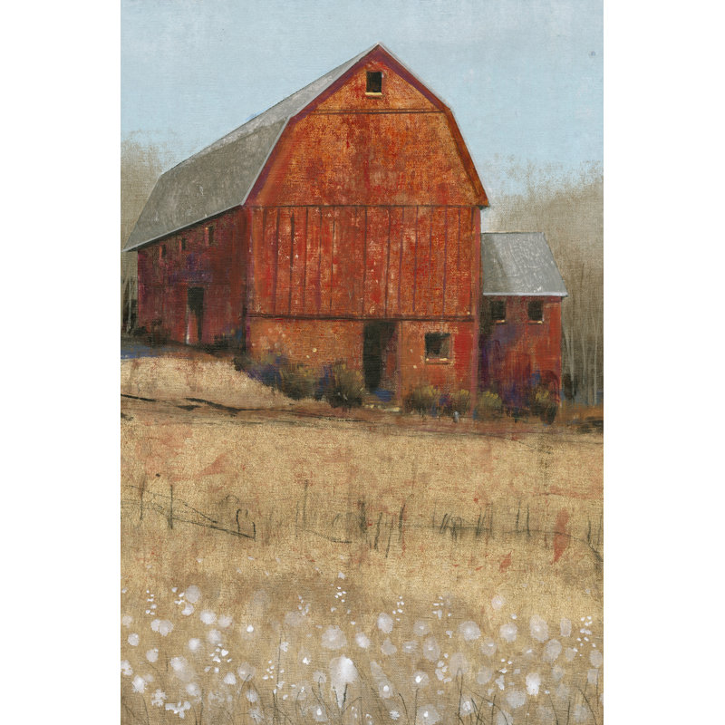 Red Barn View I by Timothy O' Toole - Painting Print, 91cm H x 61cm W, Wrapped Canvas