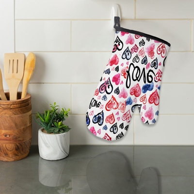 Cupid’s Love Notes Oven Mitt Cotton Twill