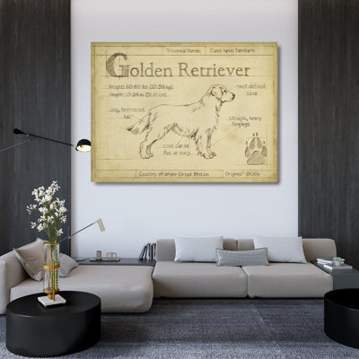 Art sur toile tendue par Trinx Harper et Ethan, Antique Golden Retriever