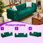 Canapé en velours 82,5 pouces avec boutons matelassés Chesterfield-2016147781
