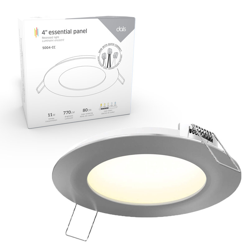 Downlight à DEL 4 po avec changement de température de couleur, Nickel satiné