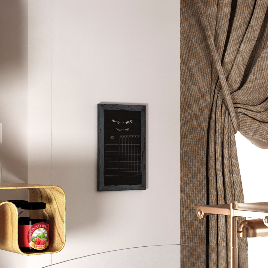 Millworks Wall Mount Magnetic Chalkboard Sign with Eraser for Home, School, or Business Flash Furniture Size: 17" x 11" Frame Finish: Gray