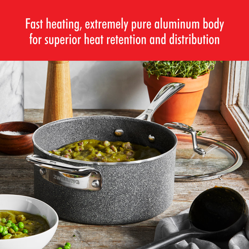Zwilling J.A. Henckels Vitale Non-Stick Aluminum Saucepan with Lid, 4 qt.