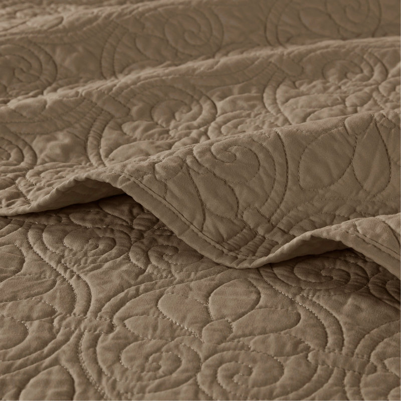 King/Cal King 3-Piece Reversible Quilt Set, California King Quilt + 2 Shams, Brown