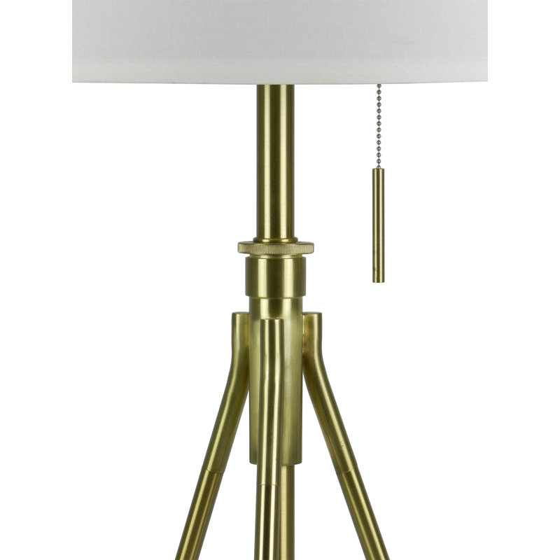 Lampe de table à trépied réglable 32-37 "H, Doré