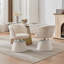 Tabouret de bar pivotant à 360 ° à hauteur réglable, chaise de salle à manger ronde rembourrée en chenille moderne, fauteuil de meuble-lavabo ergonomique pour chambre à coucher, îlot de cuisine et pub, paquet simple, couleur crème et beige
