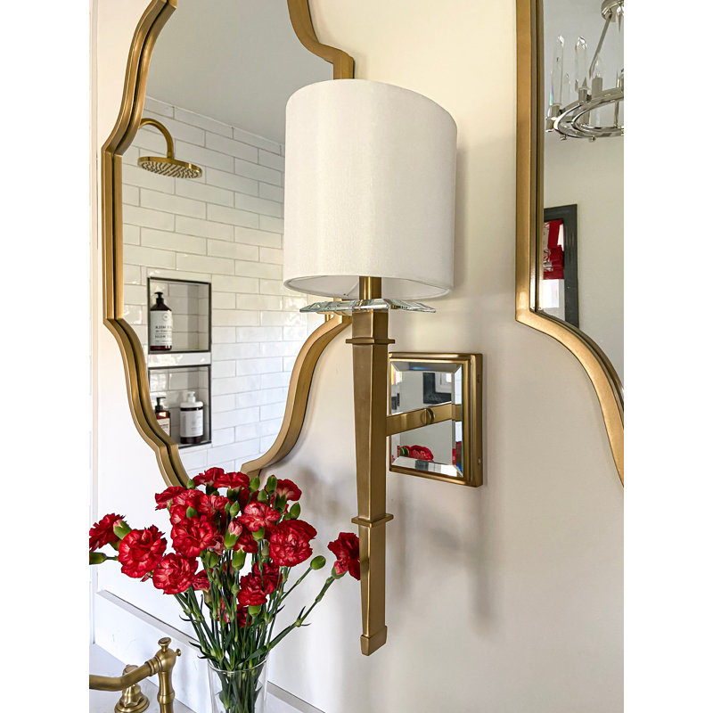 Alezia Armed Sconce, Aged Brass