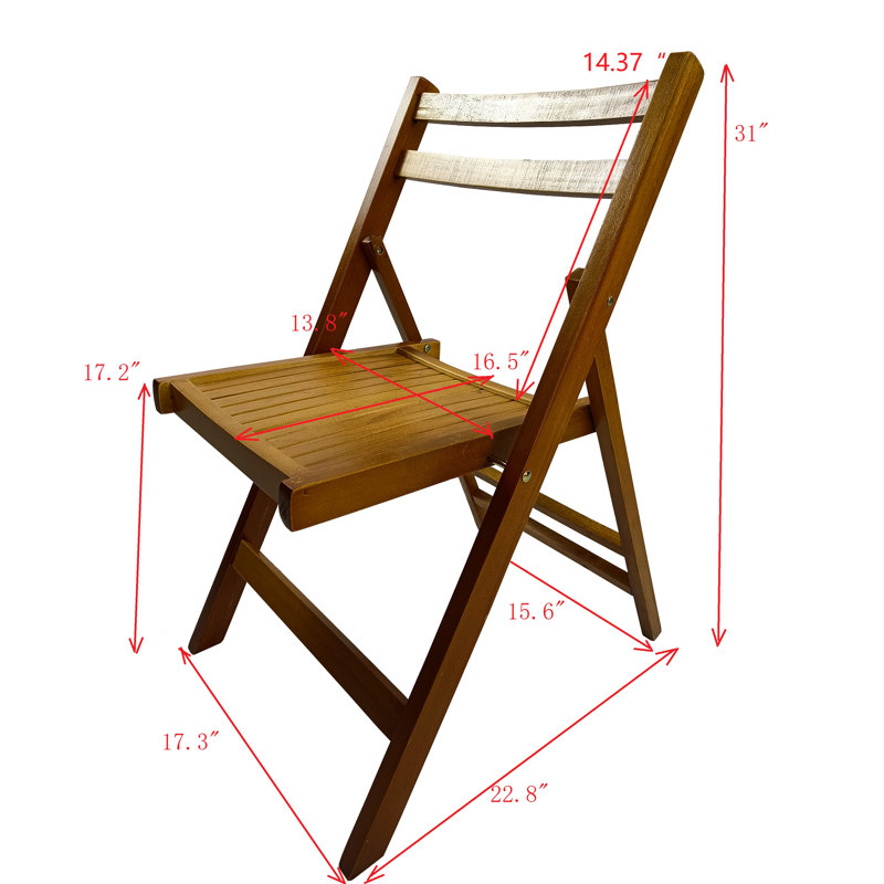 Chaise pliante en bois massif 4 chaises - ton miel pour intérieur / extérieur 4 chaises dans différents teintes