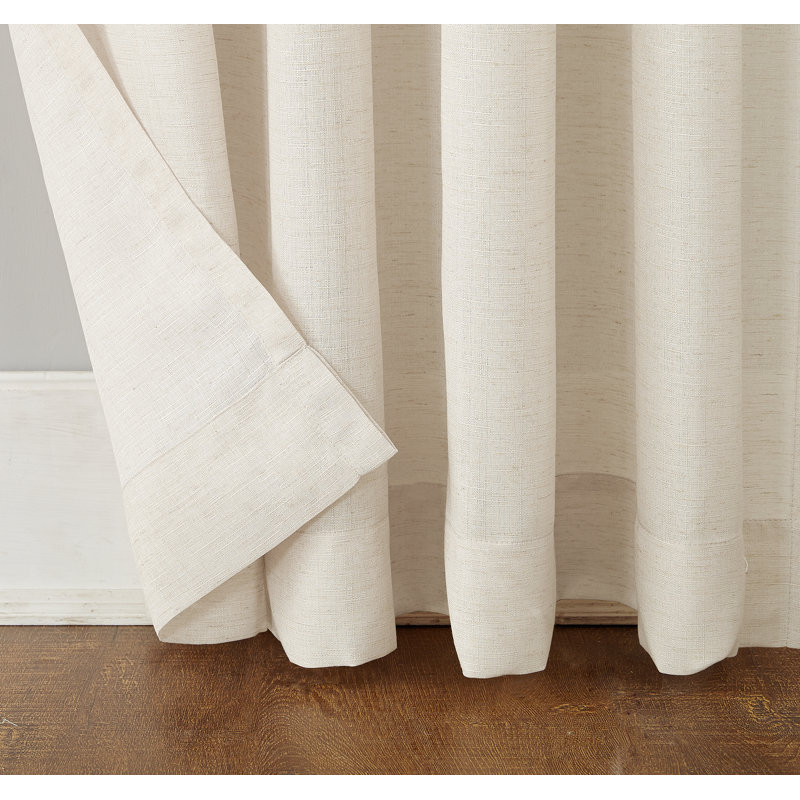 Linen Blend Semi-Sheer Rod Pocket Curtain Panel - Basics by Wayfair™, Ivory, 54" W x 84" L