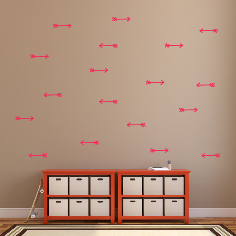 Décalcomanie murale flèches dessinées, Rose vif