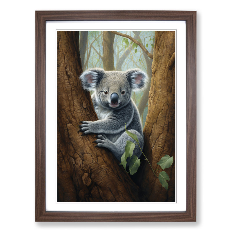 Koala Bear Symbolism Art - Framed Print, Walnut Framed, 64cm H x 46cm W x 2cm D