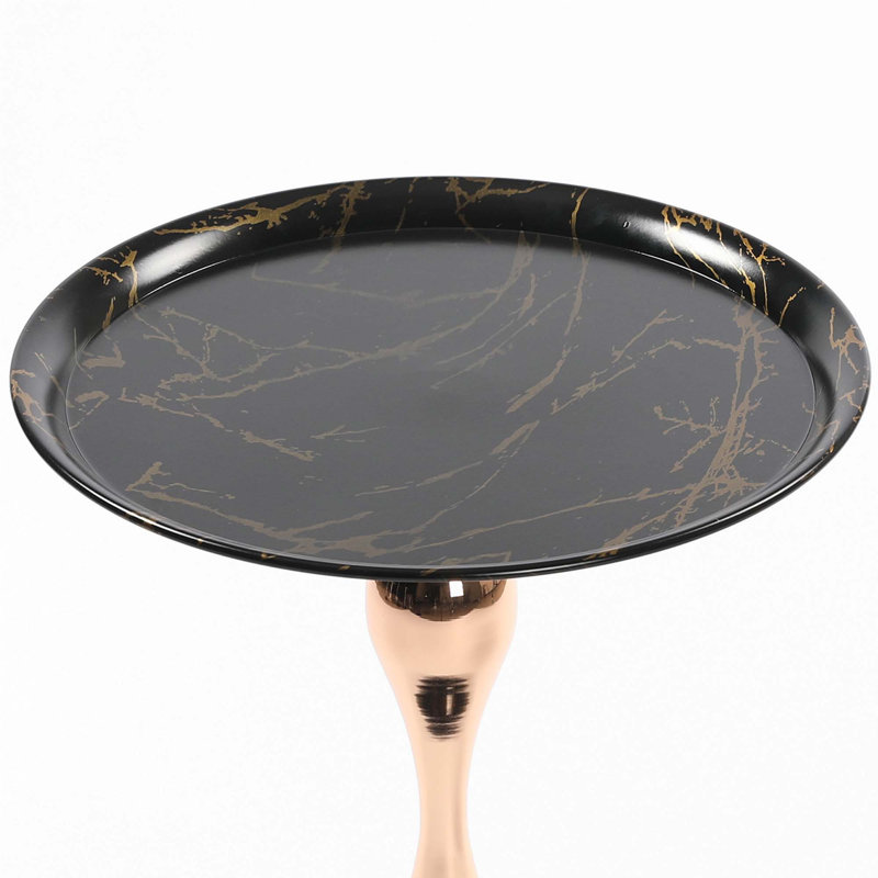 End Coffee Table Round Side Table, Black