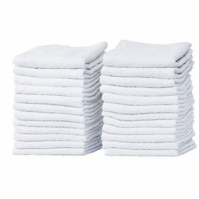 UltraSoft 24-Pack Cotton Washcloths - Durable, Lightweight, Commercial Grade, Highly Absorbent Towels