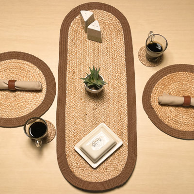 VERONA JUTE BORDER ROUND TABLE RUNNER