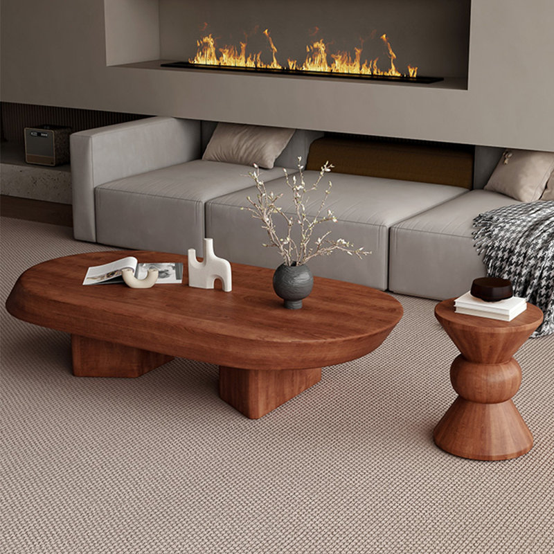 Table basse moderne en bois massif minimaliste, H 11,8 po x L 39,3 po x l 23,6 po