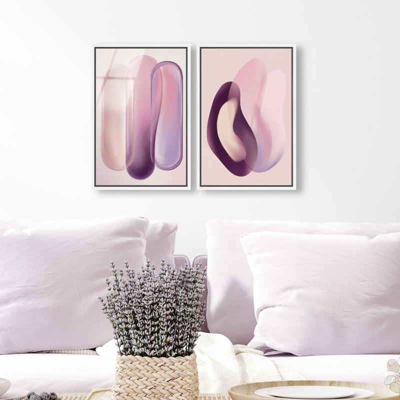 Berry Love Set Set by Oliver Gal, 32"H x 22"W, White Floater Frame