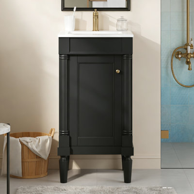 18" French Style Bathroom Cabinet With Storage