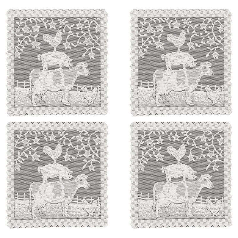 Napperon 14 po Chad, Blanc, 14 po x 14 po