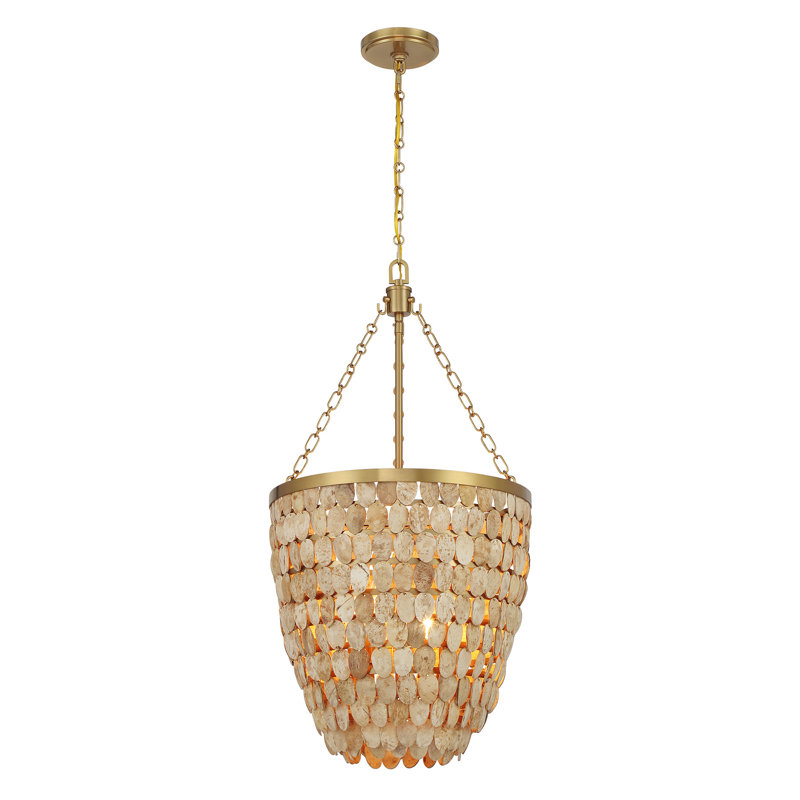 Catalan 4-Light Pendant in Warm Brass by Breegan Jane