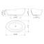 Baignoire de trempage autoportante 62,99 po x 37,4 po