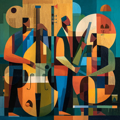 «Jazz Ensemble», art mural sur toile géométrique