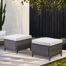 Schutt Wicker Outdoor Ottoman with Cushions