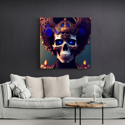 «Blue Headress Skull» par Stephen Chambers, impression sur toile tendue